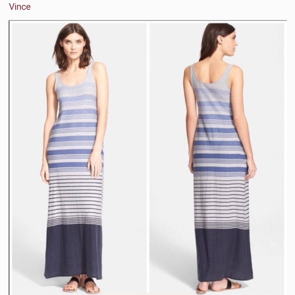 Vince Variegated Striped Maxi Dress